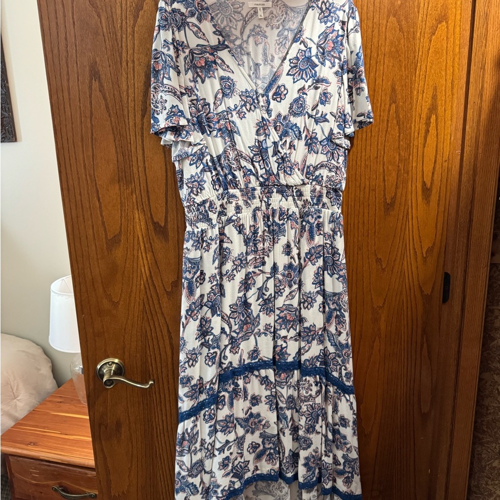 Floral Blue and White Maurices Women's Dress